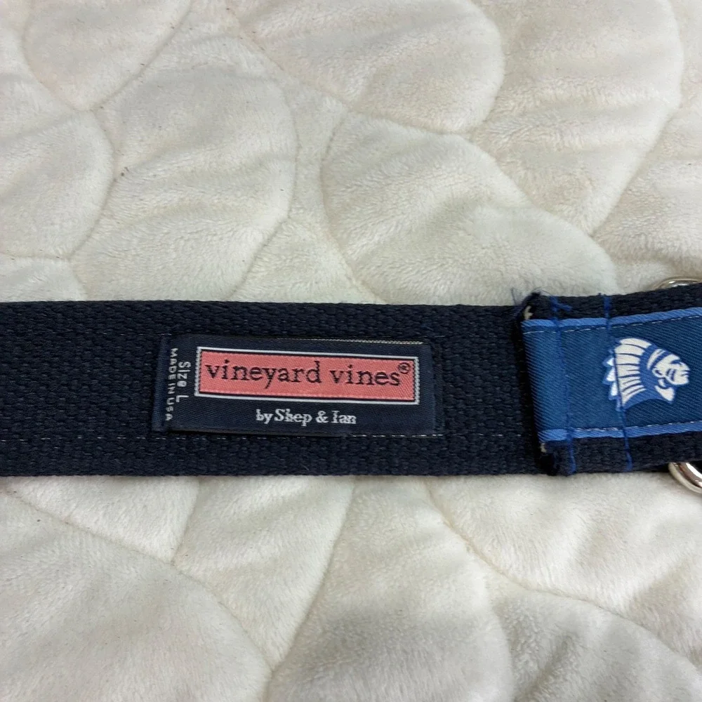 Vineyard Vines by‎ Shep & Ian Mens Navy Blue Belt with Native American Design-L